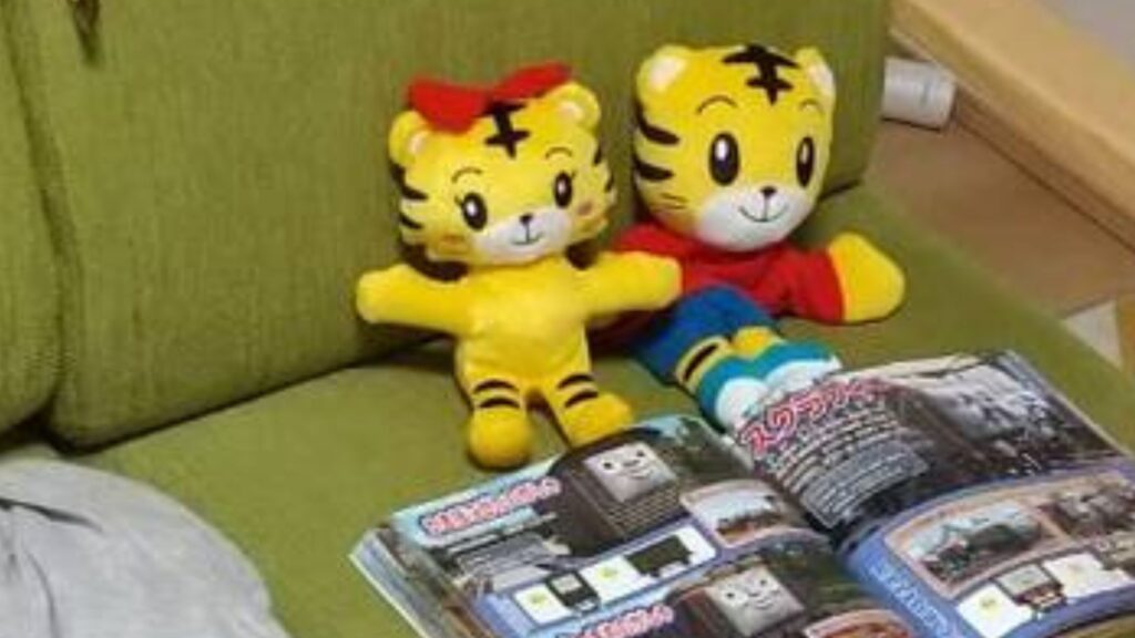きかんしゃトーマスの図鑑としまじろうのぬいぐるみ