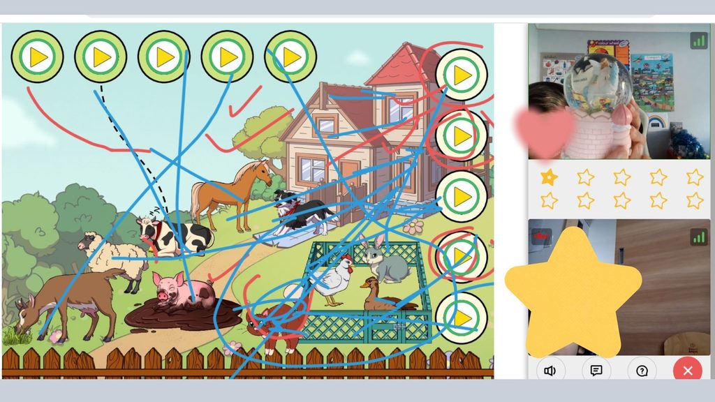 ボタンを押すと音声が流れる機能や、画面に直接線を描いて楽しく学べる様子がよく伝わる画像